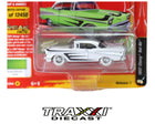 Johnny Lightning 1957 Chevrolet Bel Air Kustomized White Lightning Chase with white body, white tires and black custom graphics.