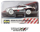 2020 Nissan GT-R R35 NISMO Yokohama Black and White MiJo Chase by Era Car in 1:64 scale with white wheels and white tires.