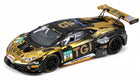 Lamborghini Huracán GT3 EVO2 #63 Trends Hobby 1:64 diecast rear view with gold and black DTM livery and large GT rear wing