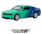 Front angle view of 2013 Ford Mustang GT with Falken-style graphics and white wheels.