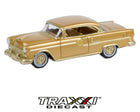 1955 Chevrolet Bel Air gold commemorative diecast by GreenLight Collectibles in 1:64 scale.