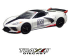 White Chevrolet Corvette C8 Road America GreenLight diecast model front three-quarter view