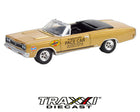 GreenLight 1968 Plymouth GTX Hemi Convertible Pace Car in metallic gold from the 1967 Los Angeles Times Grand Prix series.