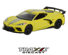 2022 Chevrolet Corvette Stingray Accelerate Yellow GreenLight 1:64 diecast with black wheels and rear wing