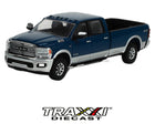 GreenLight 1:64 2022 Ram 2500 Laramie 4x4 blue and silver two-tone crew cab pickup front three-quarter view