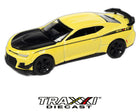 Auto World 2019 Nickey Chevrolet Camaro ZL1 1LE in Shock Yellow front three-quarter view