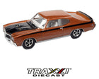 Metallic copper 1970 Buick GSX Racing Champions Mint 1:64 scale diecast front three-quarter view