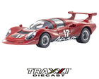 Front three-quarter view of red Yatabe RS #17 Kyosho The Circuit Wolf 1:64 diecast model