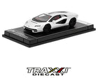 Front three-quarter view of white Lamborghini Countach LPI 800-4 Poster Cars 1:64 diecast model