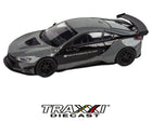 Front three-quarter view of Liberty Walk BMW i8 Black and Grey Paragon Para64 1:64 diecast